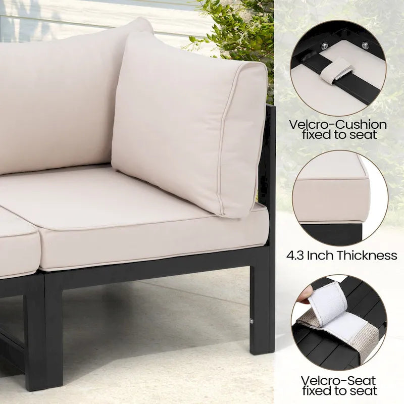 VredHom Lit de repos extérieur pour patio - Canapé d'angle modulable pour patio