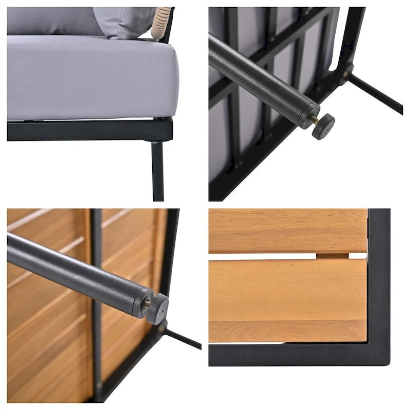 Ensemble de canapé d'angle de patio 8 pièces avec table basse