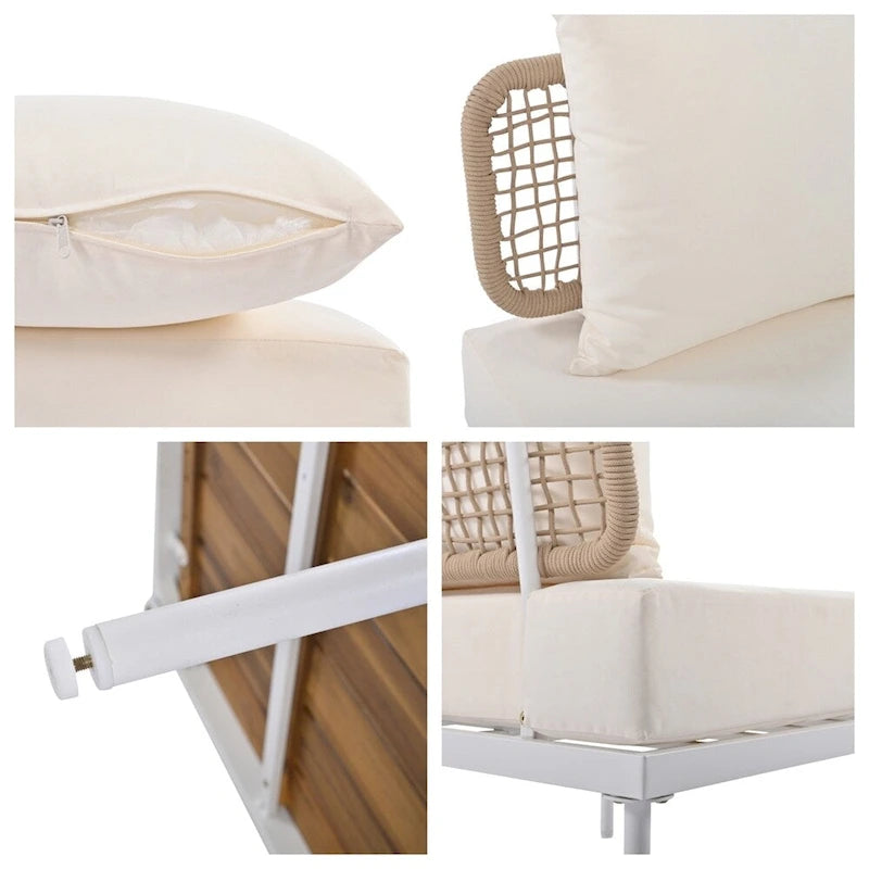 Ensemble de canapé d'angle de patio 8 pièces avec table basse
