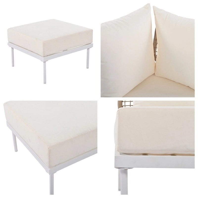 Ensemble de canapé d'angle de patio 8 pièces avec table basse