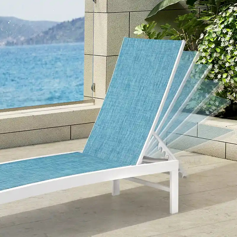 VredHom Chaise longue d'extérieur réglable en aluminium - 153,4 cm L * 62,5 cm l * 40,9/103,6 cm H
