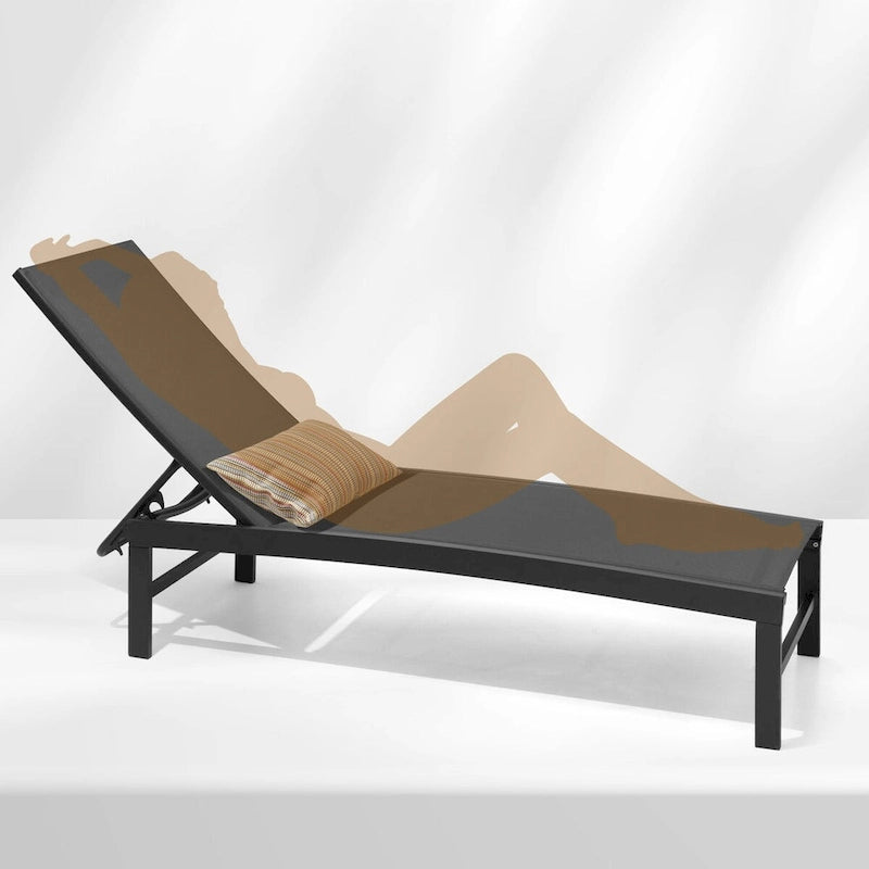 VredHom Chaise longue d'extérieur réglable en aluminium - 153,4 cm L * 62,5 cm l * 40,9/103,6 cm H