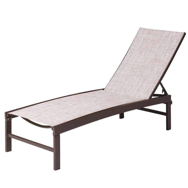 VredHom Chaise longue d'extérieur réglable en aluminium - 153,4 cm L * 62,5 cm l * 40,9/103,6 cm H