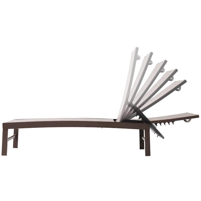 VredHom Chaise longue d'extérieur réglable en aluminium - 153,4 cm L * 62,5 cm l * 40,9/103,6 cm H