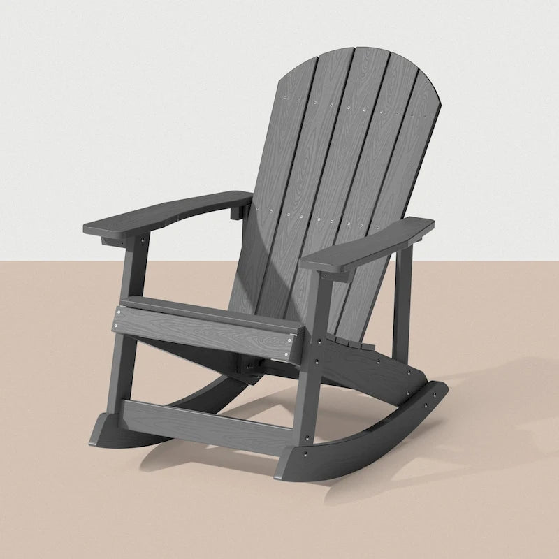Chaise berçante WINSOON HIPS toutes saisons pour l'extérieur et l'intérieur, chaise Adirondack à bascule