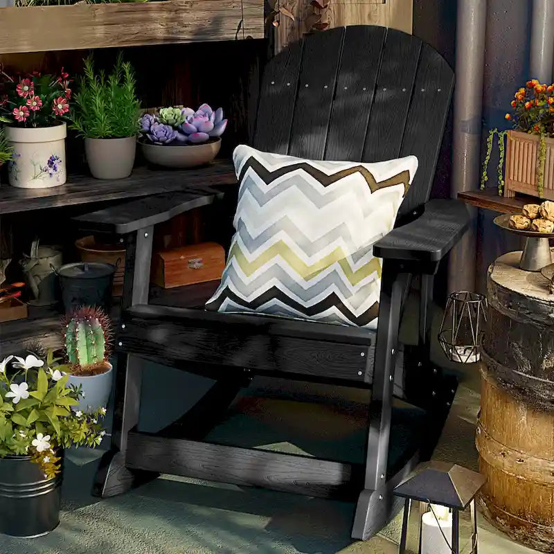 Chaise berçante WINSOON HIPS toutes saisons pour l'extérieur et l'intérieur, chaise Adirondack à bascule