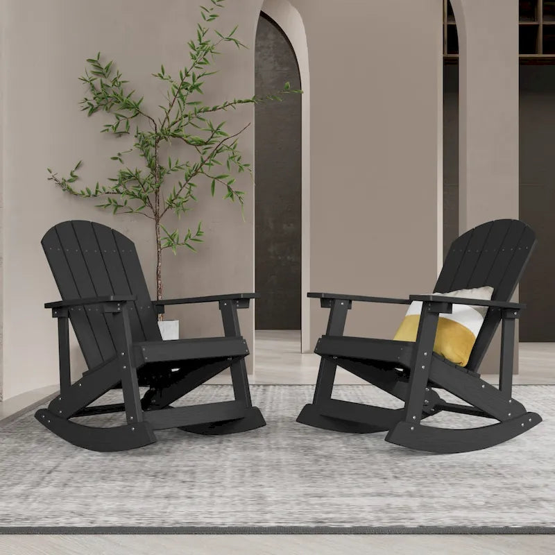 Chaise berçante WINSOON HIPS toutes saisons pour l'extérieur et l'intérieur, chaise Adirondack à bascule