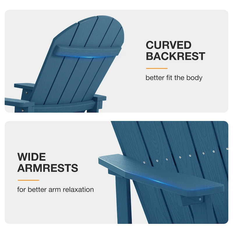 Chaise berçante WINSOON HIPS toutes saisons pour l'extérieur et l'intérieur, chaise Adirondack à bascule