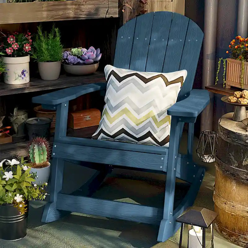 Chaise berçante WINSOON HIPS toutes saisons pour l'extérieur et l'intérieur, chaise Adirondack à bascule