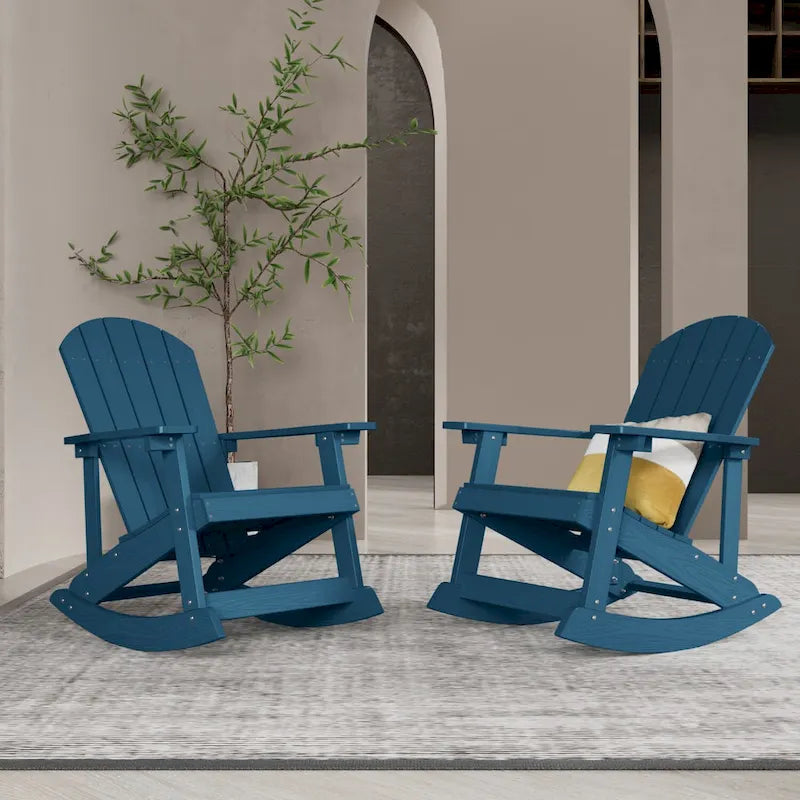 Chaise berçante WINSOON HIPS toutes saisons pour l'extérieur et l'intérieur, chaise Adirondack à bascule