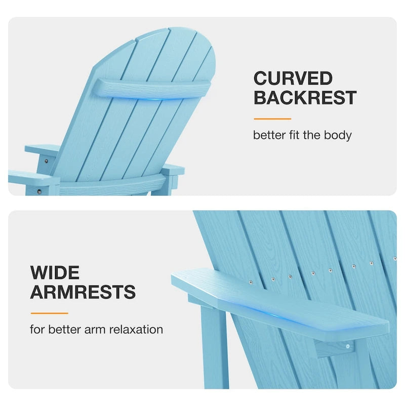 Chaise berçante WINSOON HIPS toutes saisons pour l'extérieur et l'intérieur, chaise Adirondack à bascule