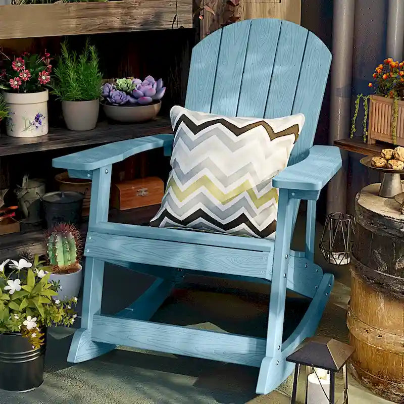Chaise berçante WINSOON HIPS toutes saisons pour l'extérieur et l'intérieur, chaise Adirondack à bascule
