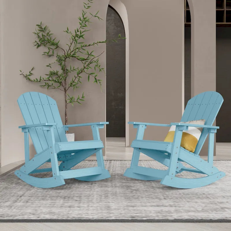 Chaise berçante WINSOON HIPS toutes saisons pour l'extérieur et l'intérieur, chaise Adirondack à bascule