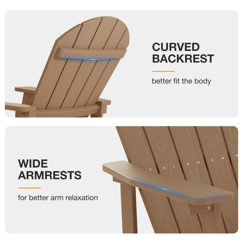 Chaise berçante WINSOON HIPS toutes saisons pour l'extérieur et l'intérieur, chaise Adirondack à bascule