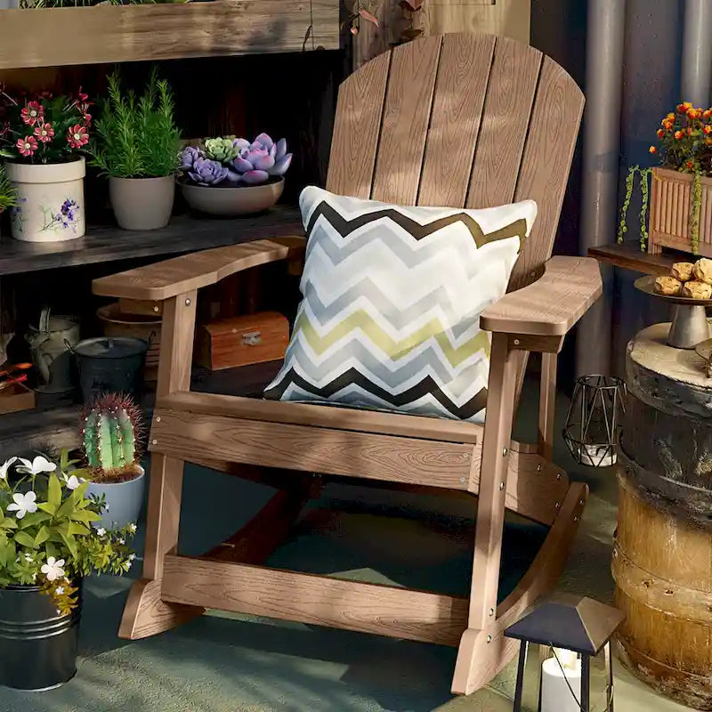 Chaise berçante WINSOON HIPS toutes saisons pour l'extérieur et l'intérieur, chaise Adirondack à bascule