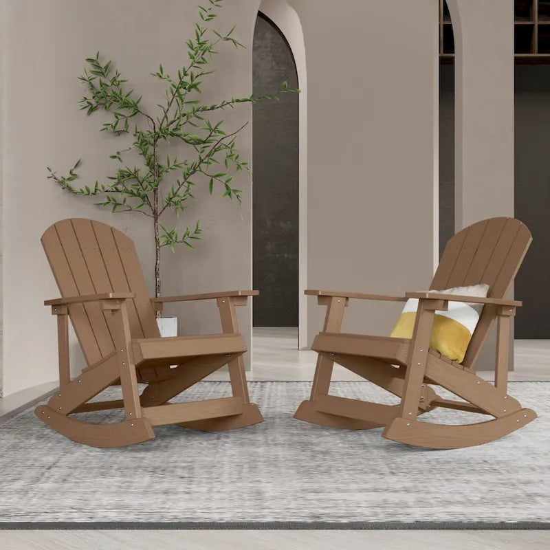 Chaise berçante WINSOON HIPS toutes saisons pour l'extérieur et l'intérieur, chaise Adirondack à bascule