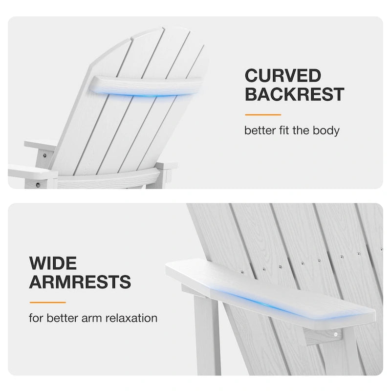 Chaise berçante WINSOON HIPS toutes saisons pour l'extérieur et l'intérieur, chaise Adirondack à bascule