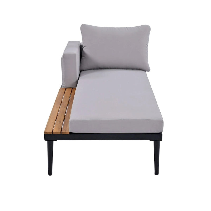 Lit de repos extérieur avec espaces latéraux en bois d'acacia
