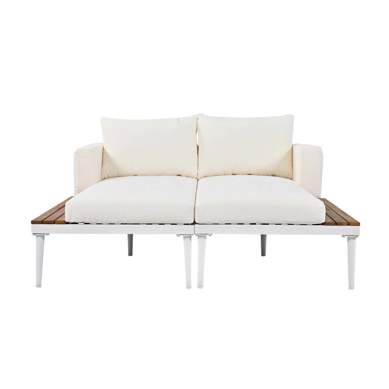 Lit de repos extérieur avec espaces latéraux en bois d'acacia