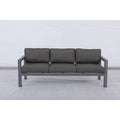 Canapé Cabo en aluminium, cadre gris avec coussin.