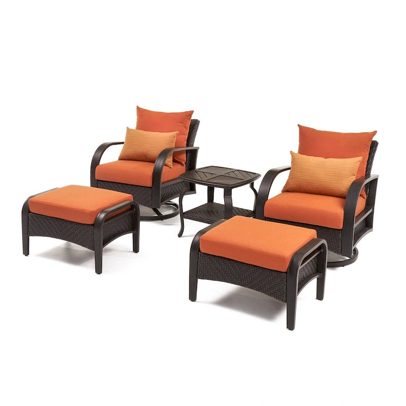 Ensemble fauteuil club de jardin et ottoman Barcelo 5 pièces Sunbrella