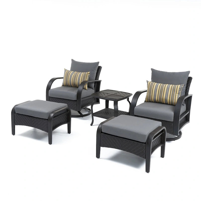 Ensemble fauteuil club de jardin et ottoman Barcelo 5 pièces Sunbrella