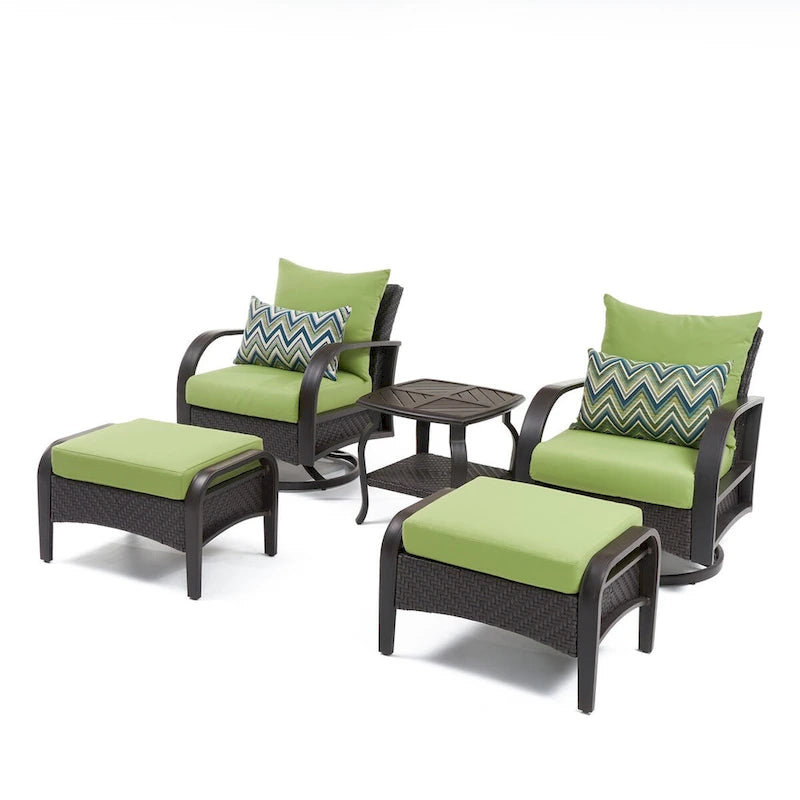 Ensemble fauteuil club de jardin et ottoman Barcelo 5 pièces Sunbrella