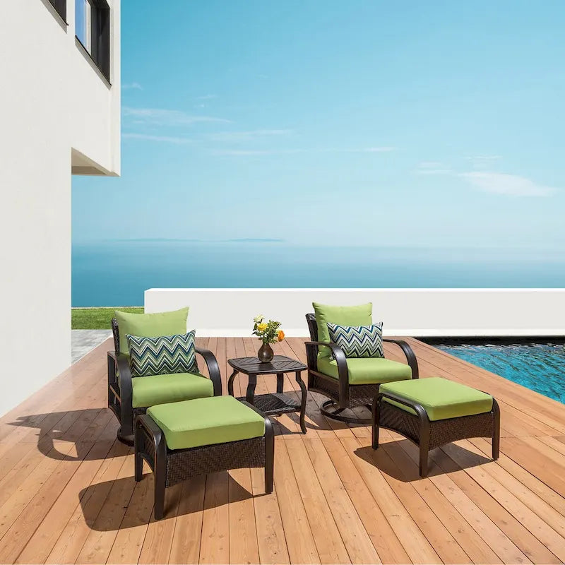 Ensemble fauteuil club de jardin et ottoman Barcelo 5 pièces Sunbrella
