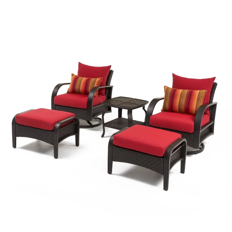 Ensemble fauteuil club de jardin et ottoman Barcelo 5 pièces Sunbrella