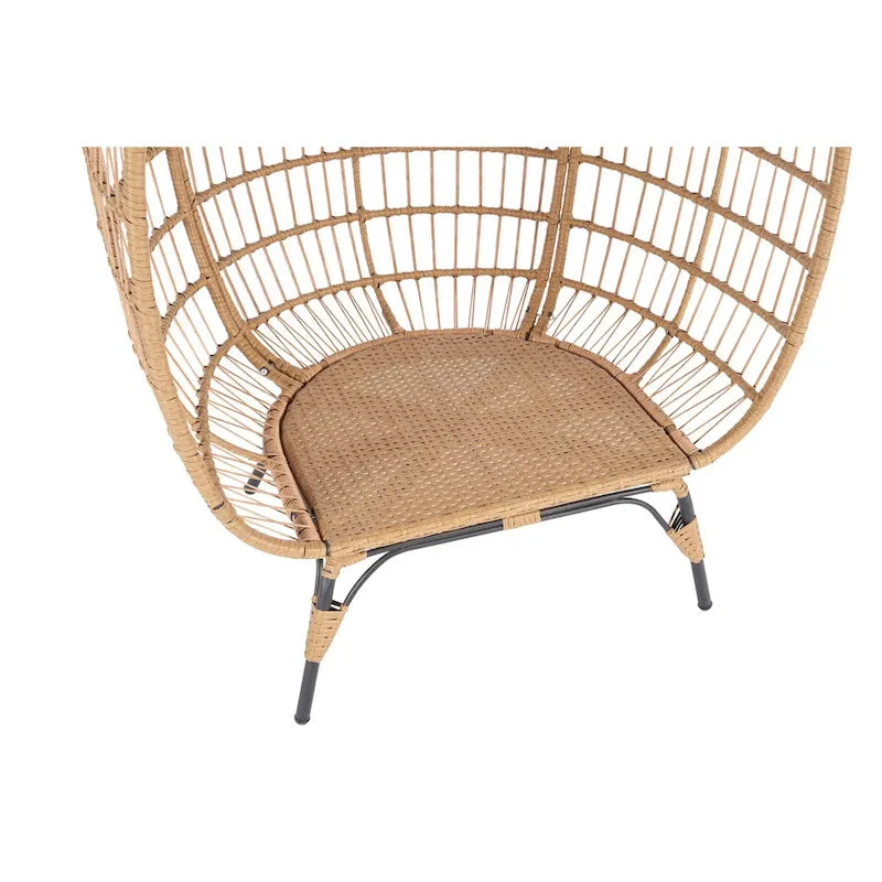 Fauteuil suspendu œuf en osier avec cadre en acier, capacité max. 200 kg