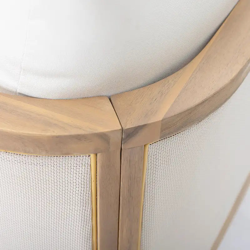 Fauteuil d'extérieur Linksy en bois d'acacia moderne avec coussins beiges par Christopher Knight Home