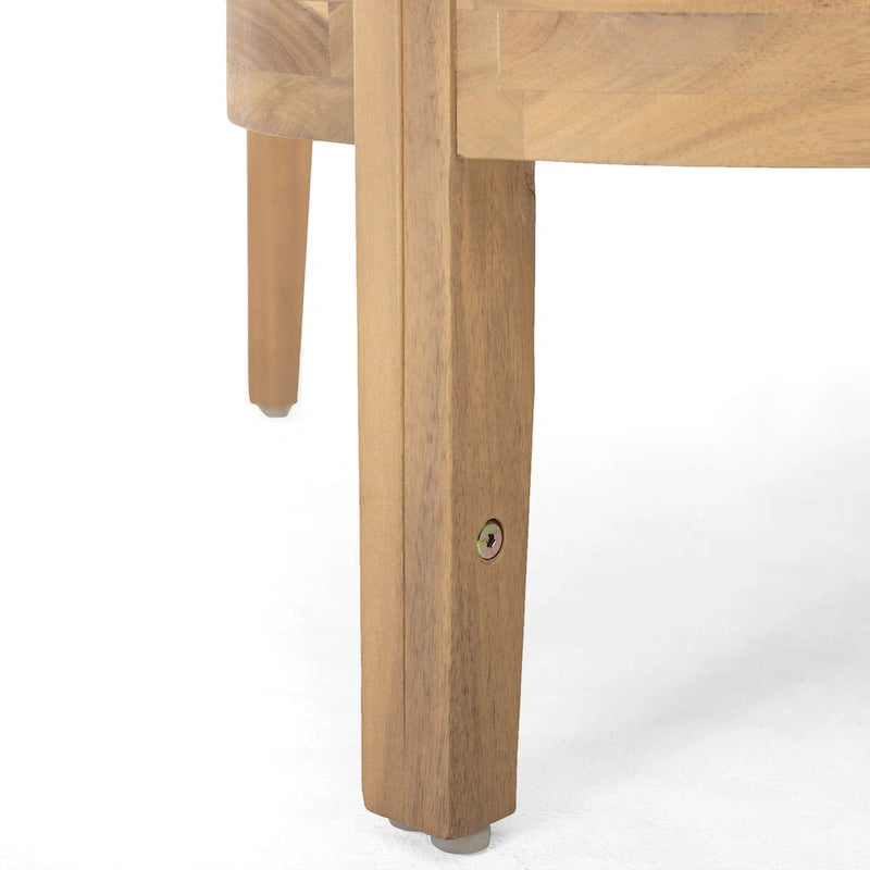 Fauteuil d'extérieur Linksy en bois d'acacia moderne avec coussins beiges par Christopher Knight Home