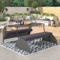 Causeuse d'extérieur convertible en quatre sièges et une table, idéale pour les jardins et les pelouses