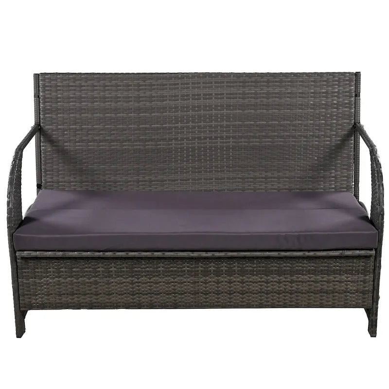 Causeuse d'extérieur convertible en quatre sièges et une table, idéale pour les jardins et les pelouses