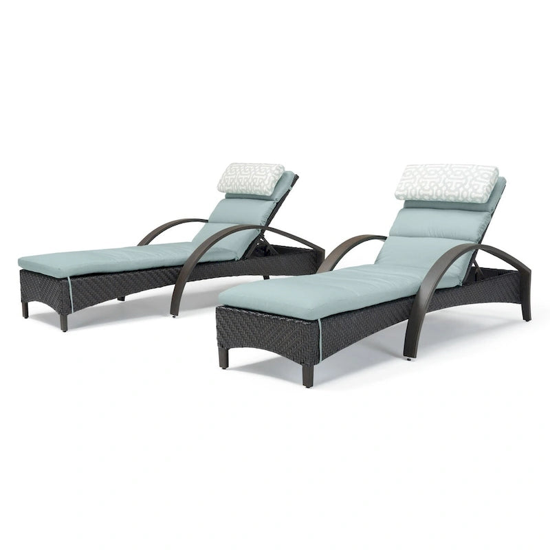 Ensemble de 2 chaises longues de patio d'extérieur Sunbrella Barcelo