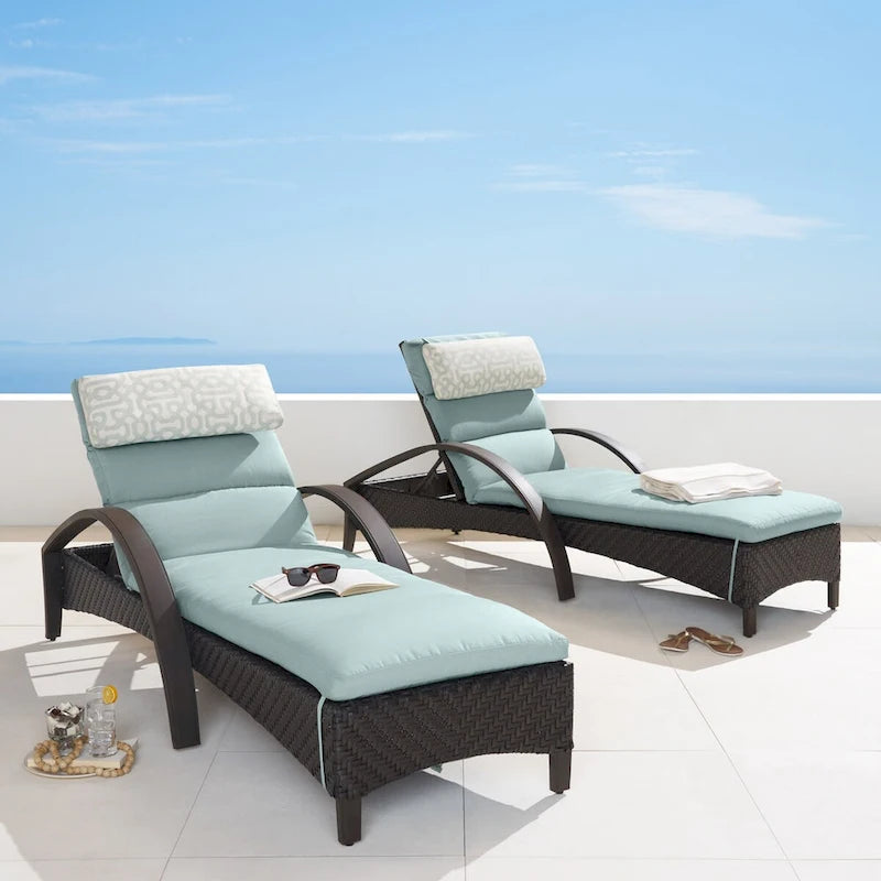 Ensemble de 2 chaises longues de patio d'extérieur Sunbrella Barcelo