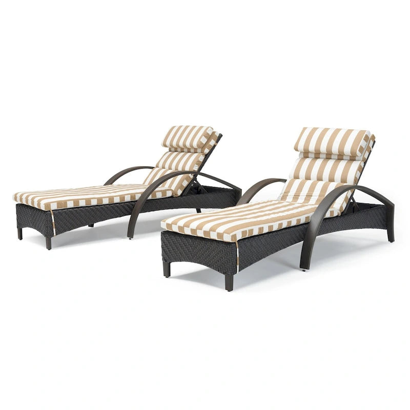 Ensemble de 2 chaises longues de patio d'extérieur Sunbrella Barcelo