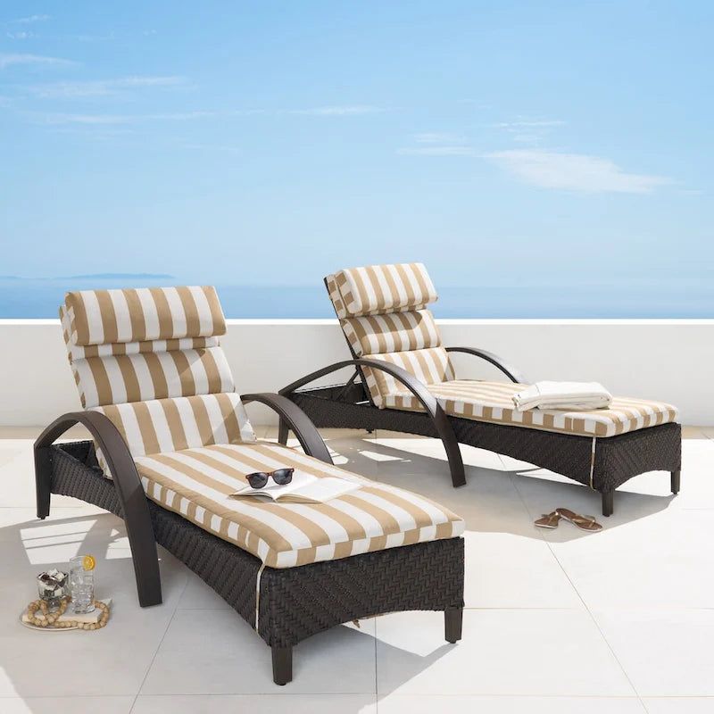 Ensemble de 2 chaises longues de patio d'extérieur Sunbrella Barcelo