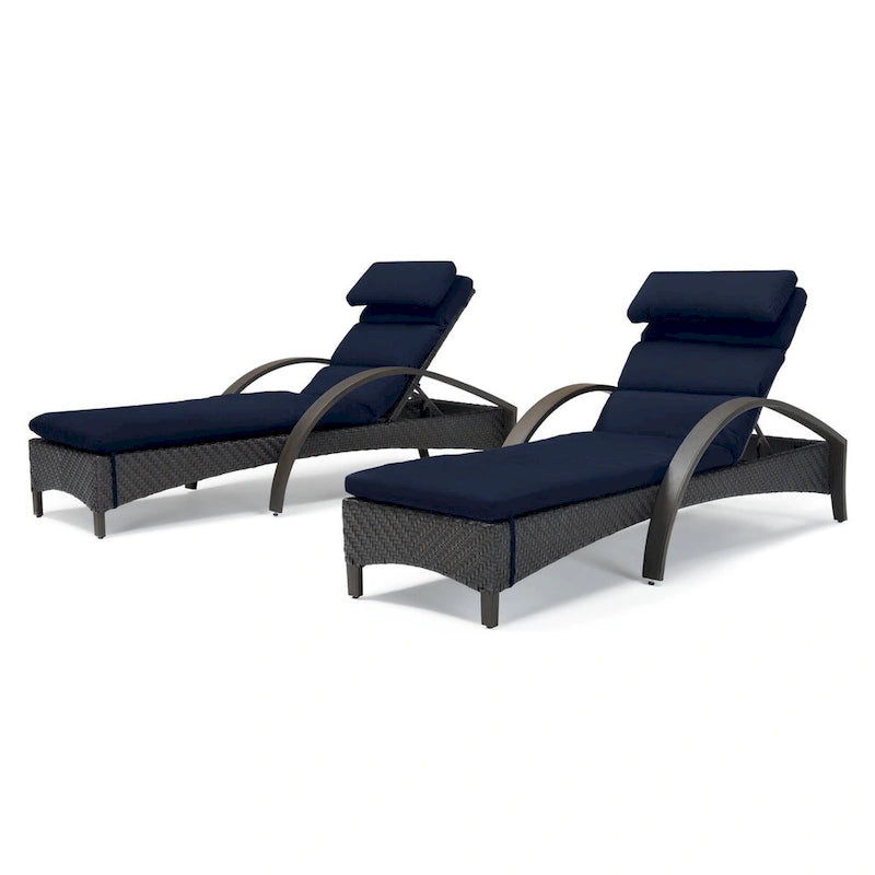Ensemble de 2 chaises longues de patio d'extérieur Sunbrella Barcelo