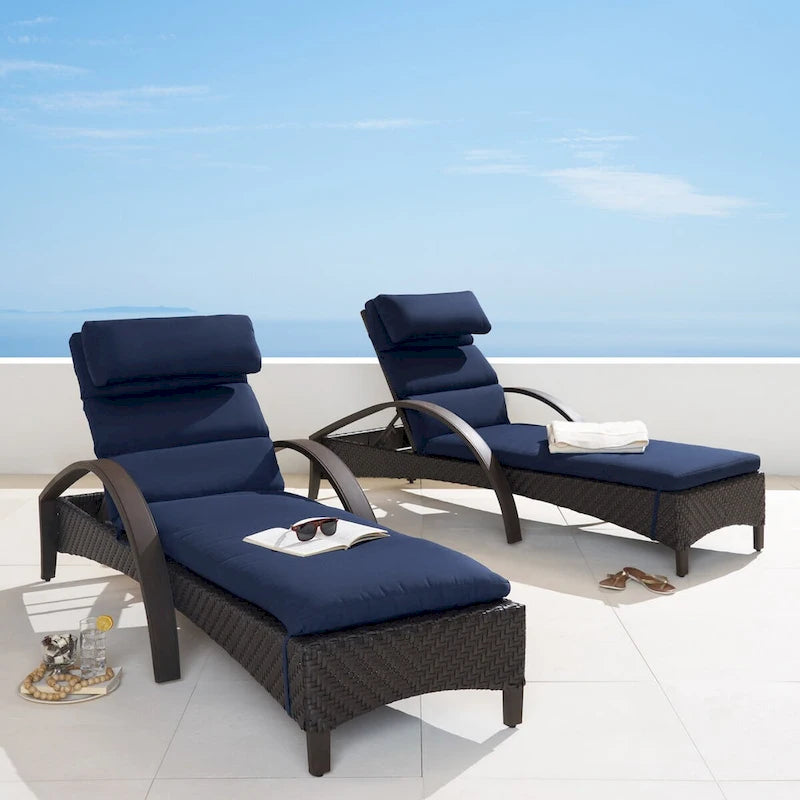 Ensemble de 2 chaises longues de patio d'extérieur Sunbrella Barcelo
