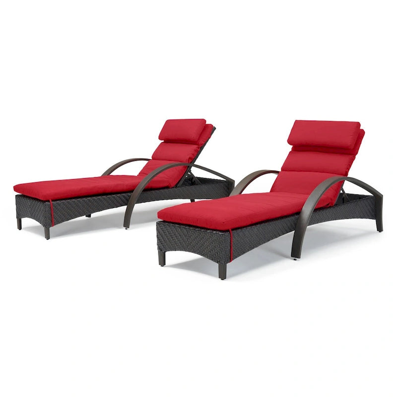 Ensemble de 2 chaises longues de patio d'extérieur Sunbrella Barcelo