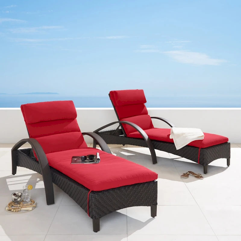 Ensemble de 2 chaises longues de patio d'extérieur Sunbrella Barcelo