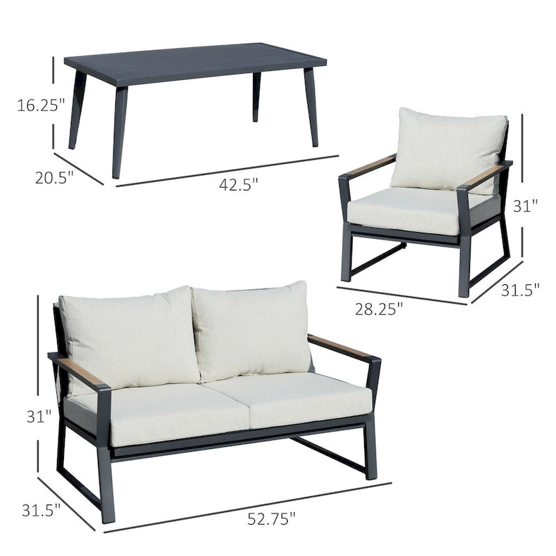 Ensemble de canapés de jardin avec fauteuils
