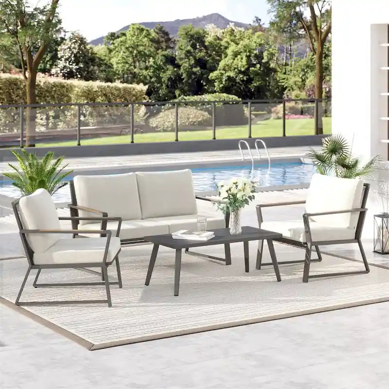 Ensemble de canapés de jardin avec fauteuils