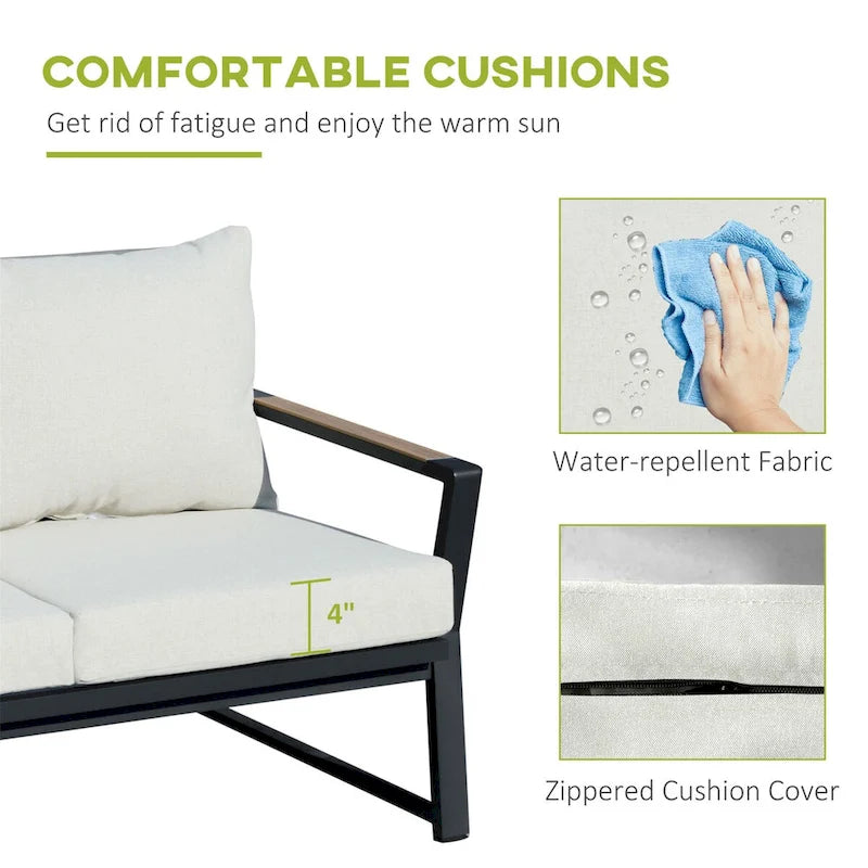 Ensemble de canapés de jardin avec fauteuils