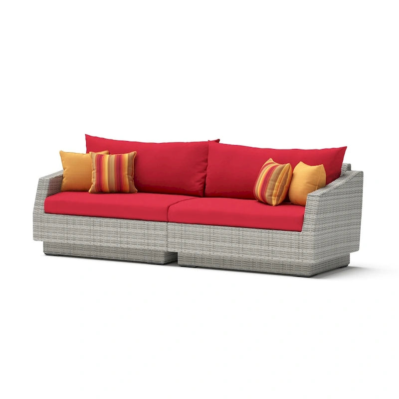 Ensemble de mobilier de patio avec foyer Cannes 8 pièces Sunbrella