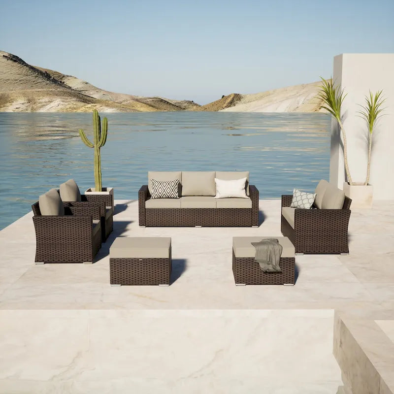 Ensemble de mobilier de jardin 6 places Laguna