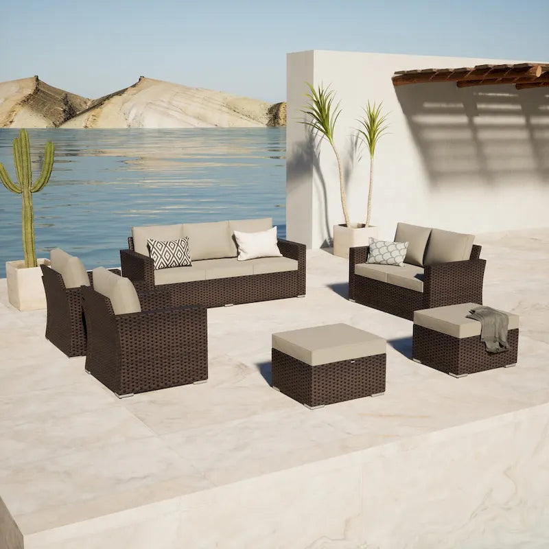 Ensemble de mobilier de jardin 6 places Laguna