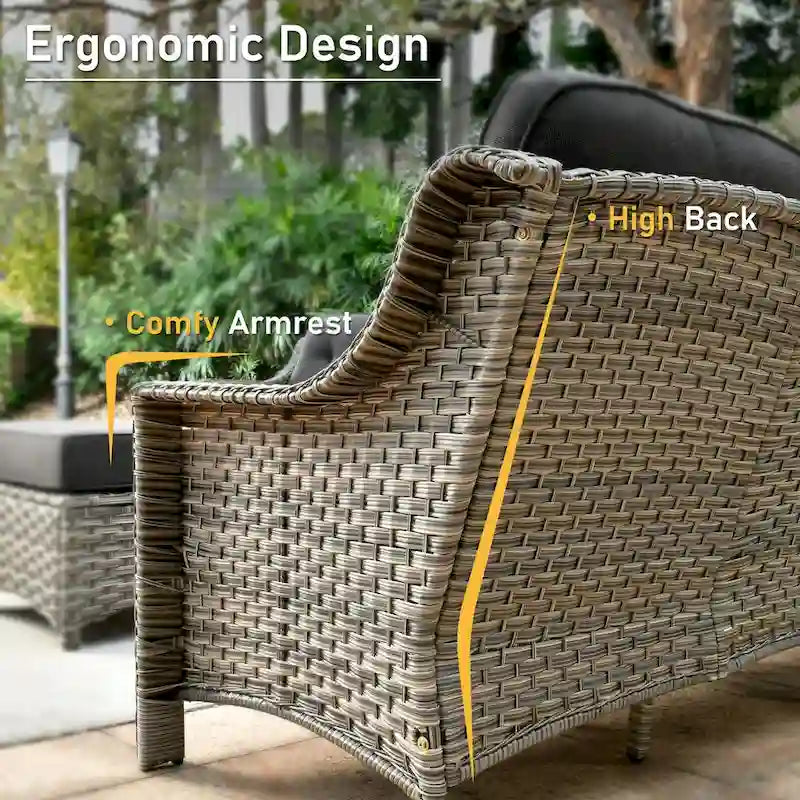 HOOOWOOO Ensemble de 9 chaises de patio pivotantes d'extérieur en osier à dossier haut