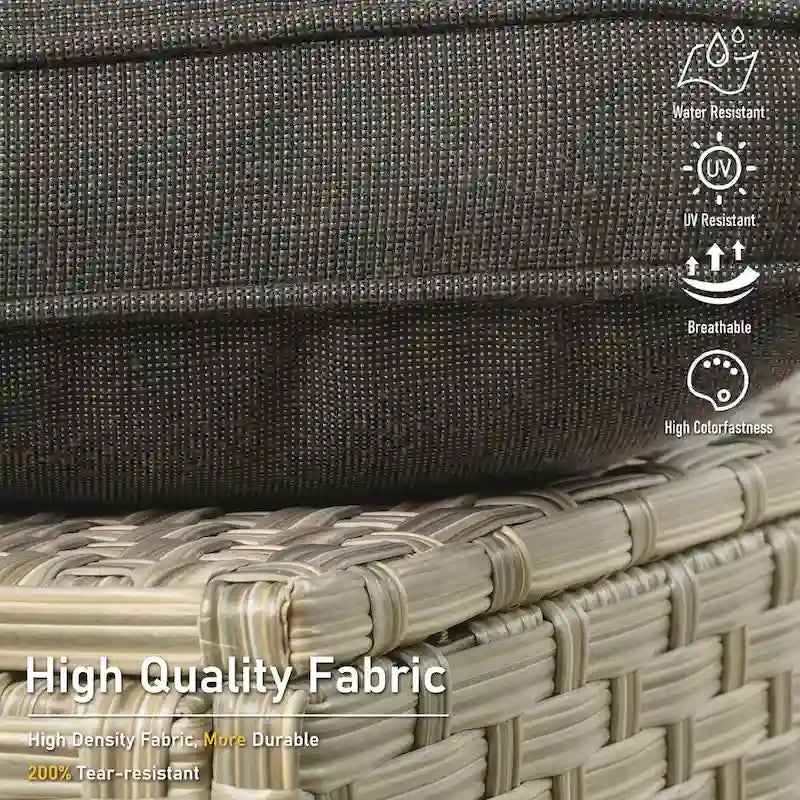 HOOOWOOO Ensemble de 9 chaises de patio pivotantes d'extérieur en osier à dossier haut